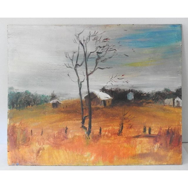 Modernist Farmhouse Landscape Painting For Sale In Seattle - Image 6 of 8