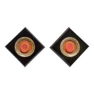 19th-C. Italian Grand Tour Neo-Classical Style Framed for Art and Wall Intaglios - S/2 For Sale