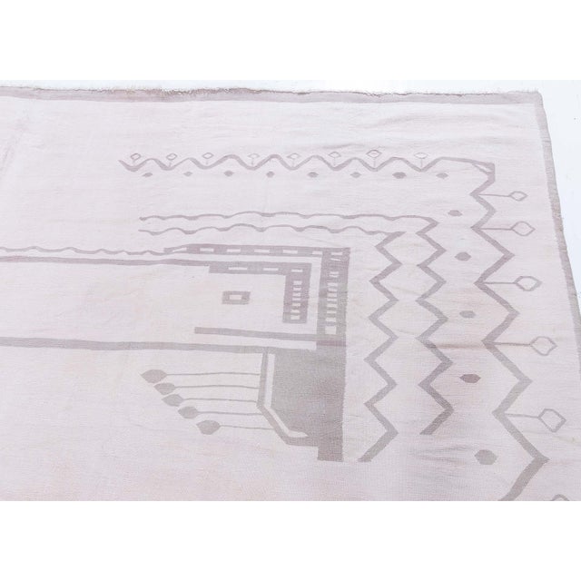 Textile Doris Leslie Blau Vintage Indian Dhurrie Geometric Pink Flatweave Cotton Carpet For Sale - Image 7 of 10