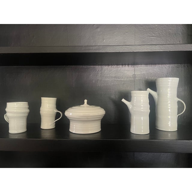 Off-white 1970s James (Jim) Makins Studio Art Porcelain Still Life Grouping - 5 Pieces For Sale - Image 8 of 8