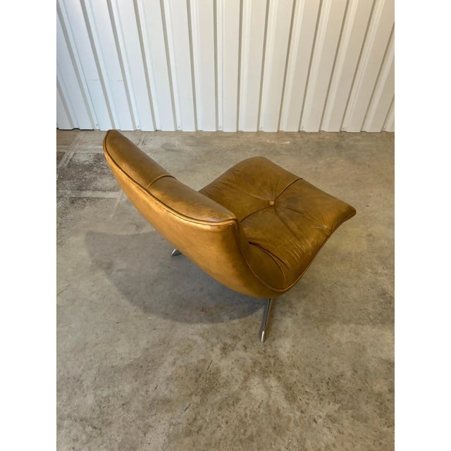 Rare Early Production 'Unicorn' Leather Lounge Chair by Vladimir Kagan, C 1960s For Sale - Image 12 of 17