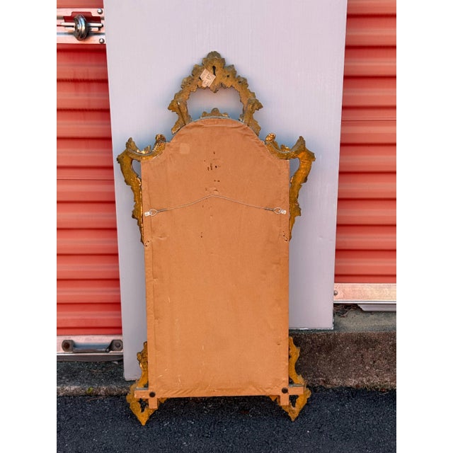 Mid 20th Century Mid-Century Italian Carved Giltwood Mirrors W/ French Rococo Styling - Pair For Sale - Image 5 of 5