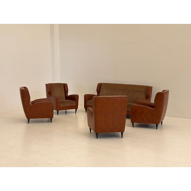 Armchairs and Sofa attributed to Paola Buffa, 1950s, Set of 5 For Sale - Image 9 of 18