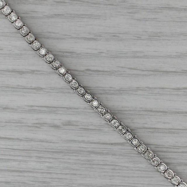 2.50ctw Diamond Tennis Bracelet 14k White Gold 7" 3.6 Mm For Sale - Image 4 of 8