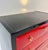 Art Deco Italian Chest of Drawers in Cherry Red Parchment and Black Lacquer, 1950s For Sale - Image 6 of 13