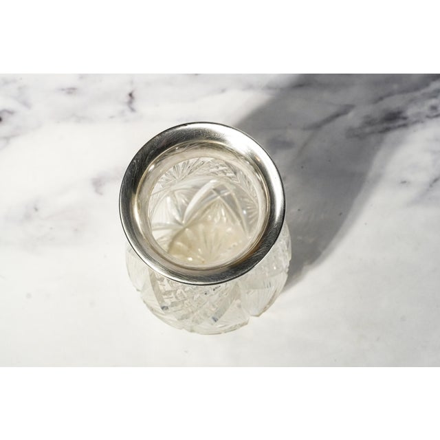 Elegant Heavy Large Hand Cut Crystal German 800 Silver Luxury Flower Vase Home Decor For Sale - Image 9 of 18