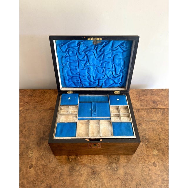 Antique Victorian Walnut Sewing Box, 1860 For Sale - Image 6 of 8