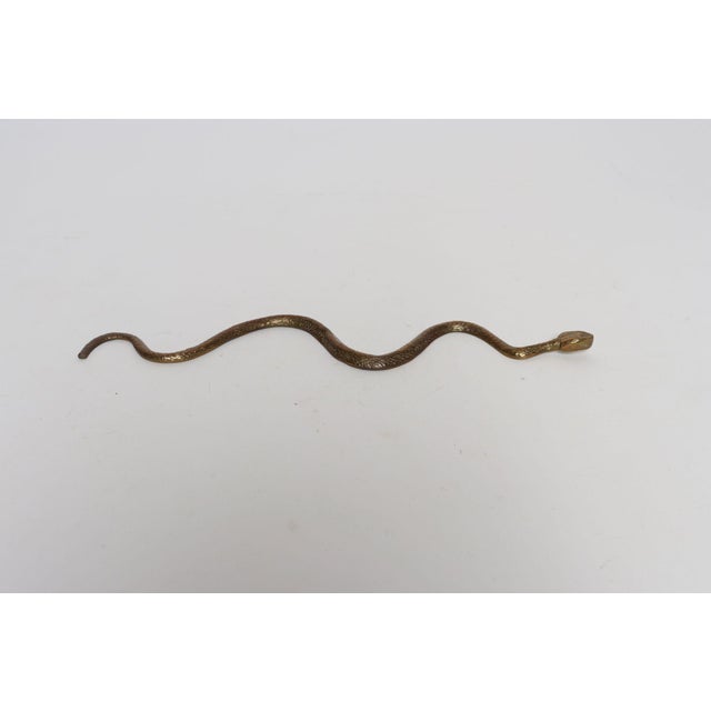 Art Deco Hammered Cast Brass Snake Form Serpentine Sculpture For Sale - Image 4 of 14