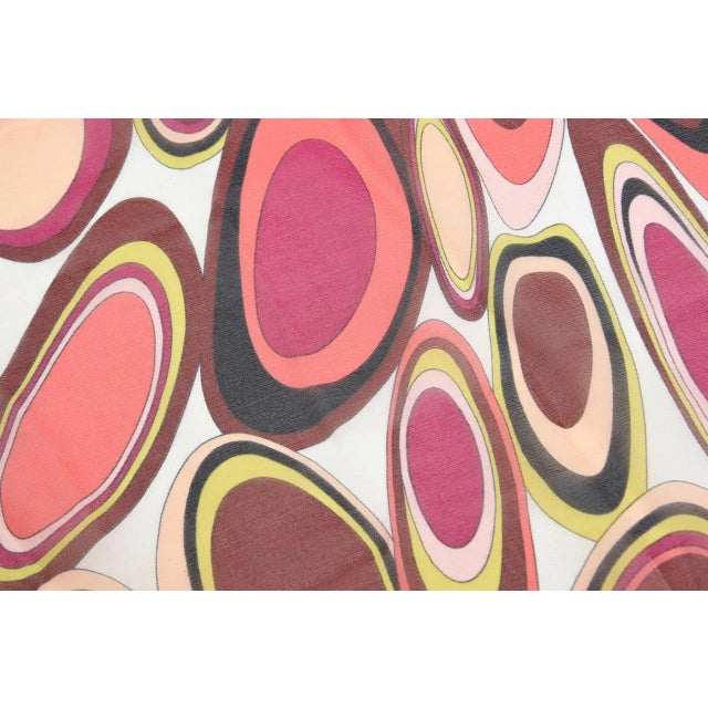 Modern Vintage Emilio Pucci Oblong Silk Scarf Magenta, Pink, Chartreuse, Brown, Black, Coral, 1970's For Sale - Image 3 of 9