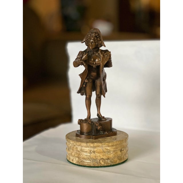 19th Century French Napoleonic Era Dressed Bronze Figurine For Sale - Image 11 of 11