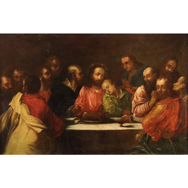17th-century tuscan painter the last supper by pieter de witte (c. 1548 – 1628) oil on canvas (89 x 134 cm - framed 100 x...