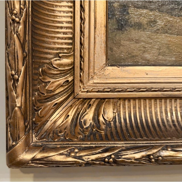 19th Century Oil Painting on Canvas in Original Gilt Frame by Théodore Baron (1840–1899) For Sale - Image 13 of 16
