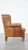 English Brown Leather Wing Chair For Sale - Image 3 of 10