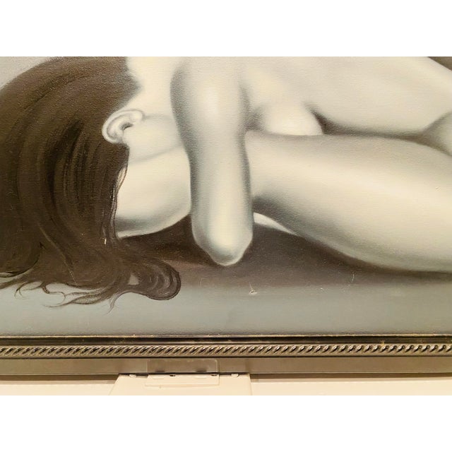 Black 1990s Expressionist Figurative Nude Oil Painting on Canvas in the Style of Harvey Edwards ‘ Silent Shadow’ For Sale - Image 8 of 10