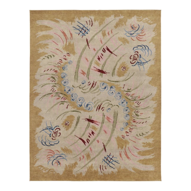 Contemporary French Art Deco Style Abstract Wool Rug by Rug & Kilim, India For Sale