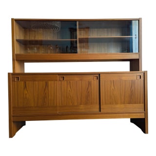 Mid-Century Danish Modern Teak Sideboard & Hutch by Clausen & Son, Attributed For Sale