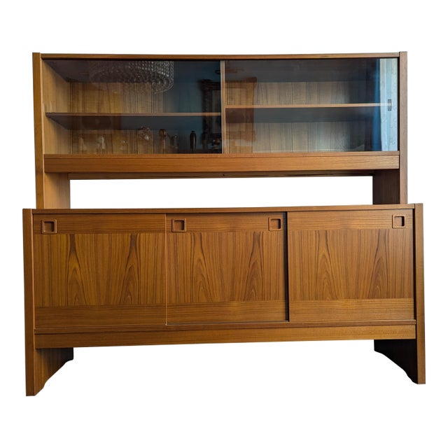 Mid-Century Danish Modern Teak Sideboard & Hutch by Clausen & Son, Attributed For Sale