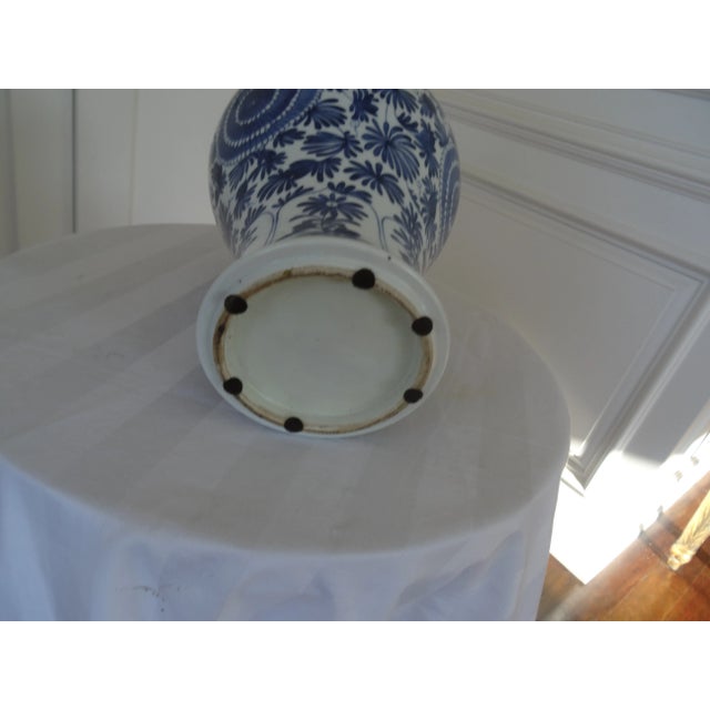 Late 20th Century Blue & White Covered Vase For Sale In Los Angeles - Image 6 of 6