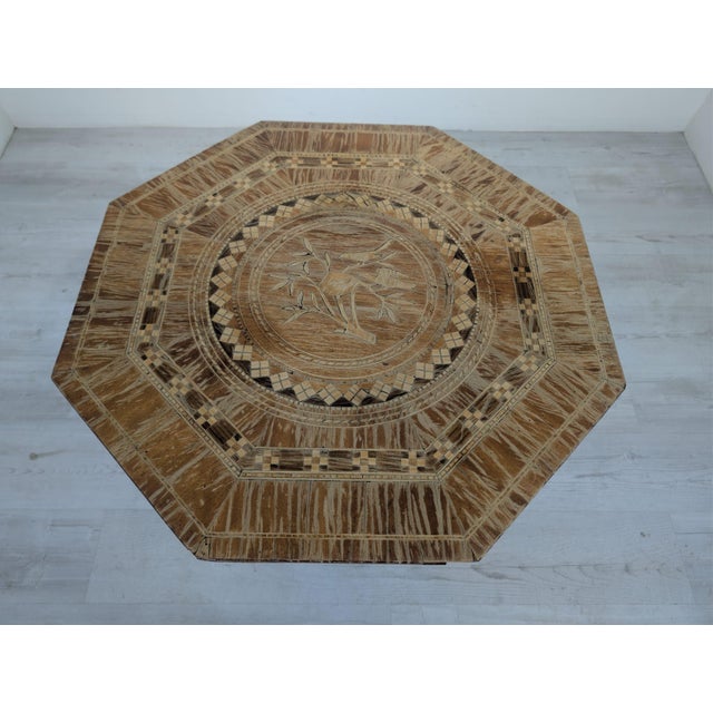 19th Century Biedermaier Marquetry Coffee Table, in Good conditions. Designed 1890 to 1919