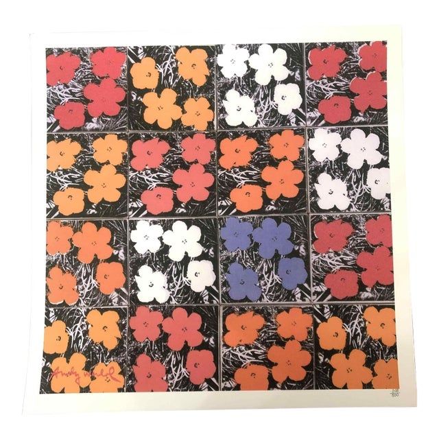 1990s After Andy Warhol "Poppy Flowers" Lithograph For Sale