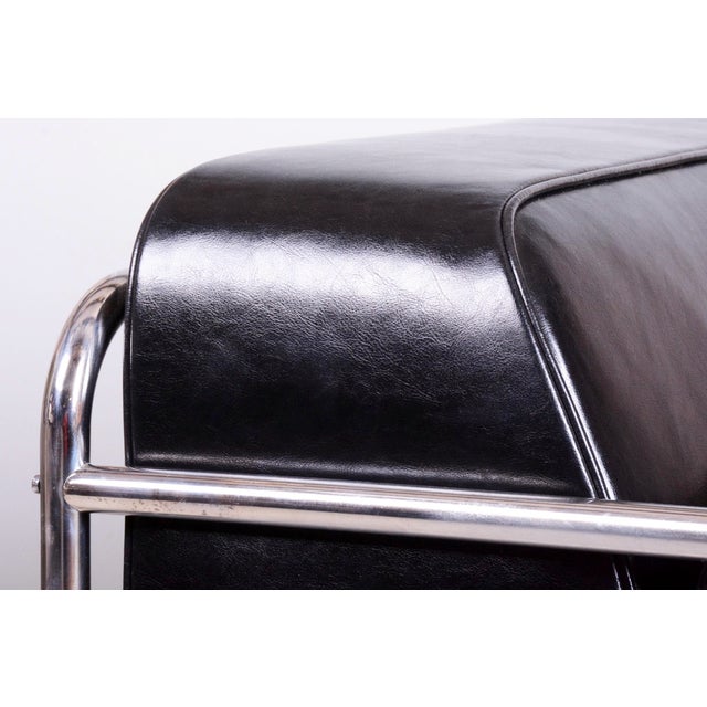 1930s Bauhaus Sofa in Chromed Steel and Leather by Robert Slezák, Czech, 1930s For Sale - Image 5 of 12