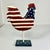 American 1980s Vintage Americana Arts & Crafts Boho Chic Painted Wooden Chicken Figural Holiday Accent - 4th of July For Sale - Image 3 of 12