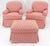 Mid-Century Modern Pair of Large Red & White Upholstery Club Lounge Chairs & Matching Ottoman MINT For Sale - Image 3 of 15