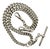 1920s Art Deco Sterling Silver Graduated Curb Link Watch Chain For Sale
