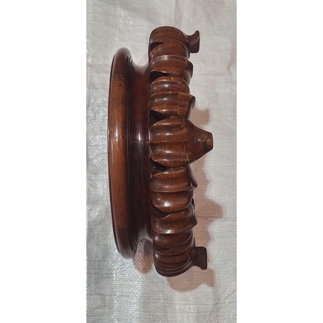 Pairs of large vintage Chinese carved hardwood vase or display stands, featuring an unusual sculptural design and a rich,...