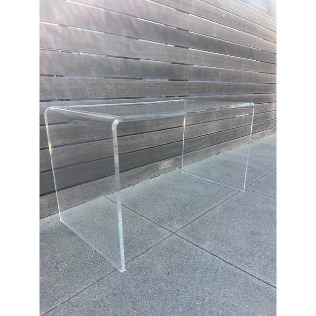 Mid Century Clear Acrylic Desk For Sale - Image 9 of 12