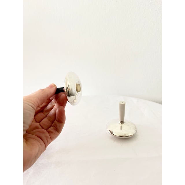 Vintage Art Deco Silver-Plated Salt Pepper Set by Hjordis Haugaard, 1930s, Set of 2 For Sale - Image 9 of 10