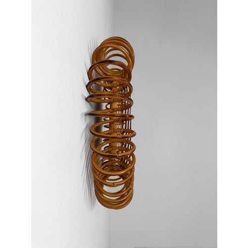 Mid-Century Modern Italian Sunburst Mirror in Rattan, Bamboo and Cane, 1960s For Sale - Image 17 of 18