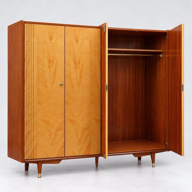 Vintage 4-Door Wardrobe, 1960s For Sale - Image 4 of 8
