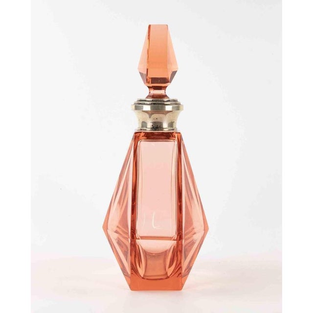 Art Deco Czechoslovakian Carafe in Pink Art Glass by Moser, 1920s For Sale - Image 3 of 5