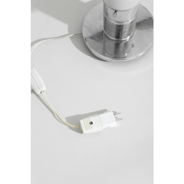 1970s Chrome & Opaline Table Lamp For Sale - Image 4 of 4