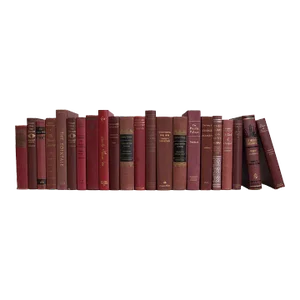 Decorative Books - Vintage Bordeaux Books - Red Books By The Foot