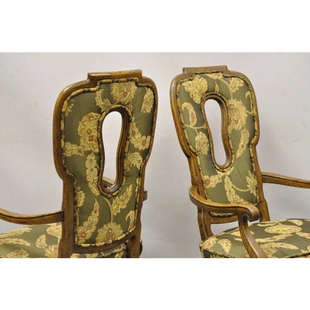 Vintage Hollywood Regency Keyhole Back Fireside Lounge Arm Chairs - A Pair For Sale - Image 10 of 12
