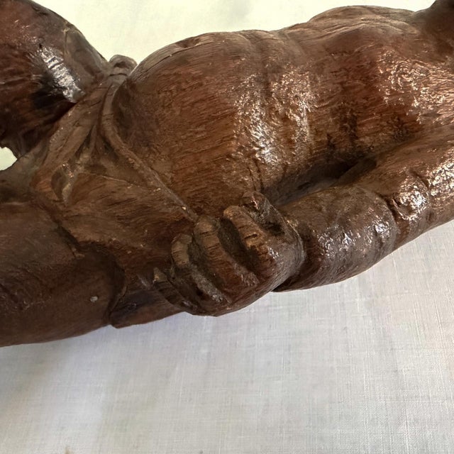 Antique Baroque Carved Wooden Cherub or Angel For Sale - Image 9 of 11