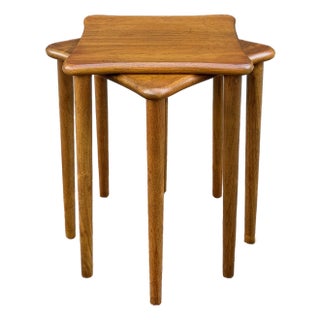 Vintage Margaret Studios Mid Century Modern Walnut Stacking Tables - A Pair For Sale