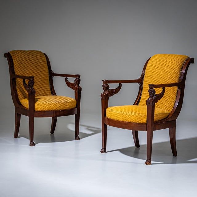 Traditional Empire Seating Suite from Henri Jacob, France, 1800s, Set of 5 For Sale - Image 3 of 18