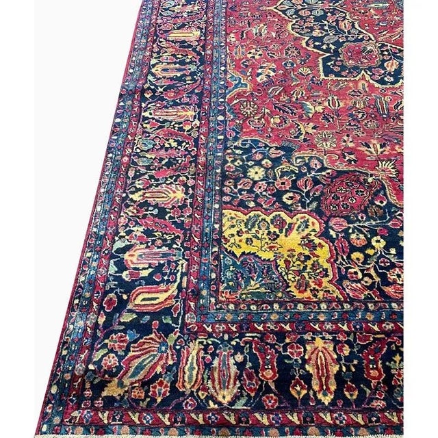 1920s 1920s Antique Persian Sarouk Area Rug 11’9″ X 16’4″ For Sale - Image 5 of 13
