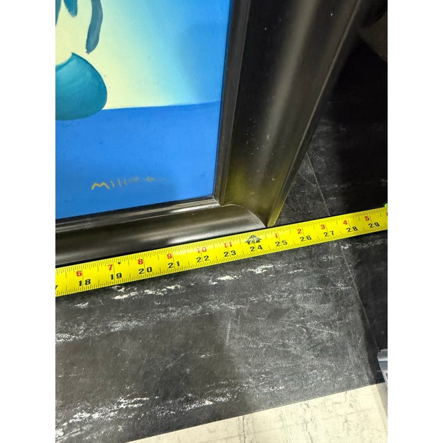 Salvador Dalí Galatea of the Heavens After Salvador Dali Oil Painting Signed Millet For Sale - Image 4 of 5