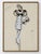 This vintage French fashion art print reproduction features a woman in a pale blue ensemble with dramatic gray fur trim,...