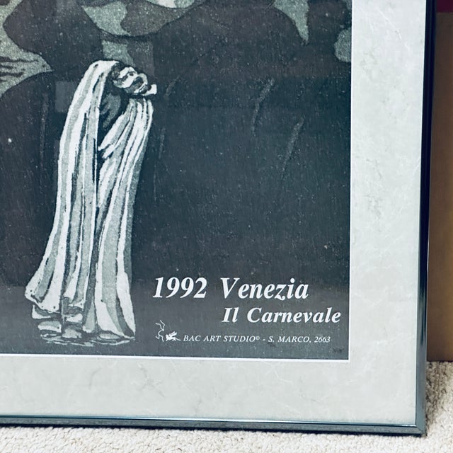 Orange Original Festival Poster From Venice Italy 1992 Venezia Il Carnevale Bac Art Studio S. Marco For Sale - Image 8 of 11