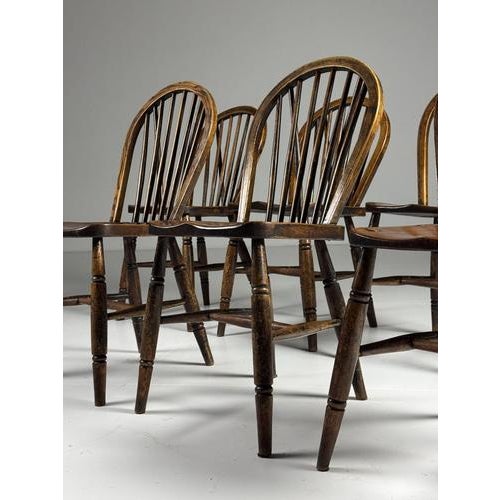 Brown Antique Windsor Chairs, Set of 6 For Sale - Image 8 of 18
