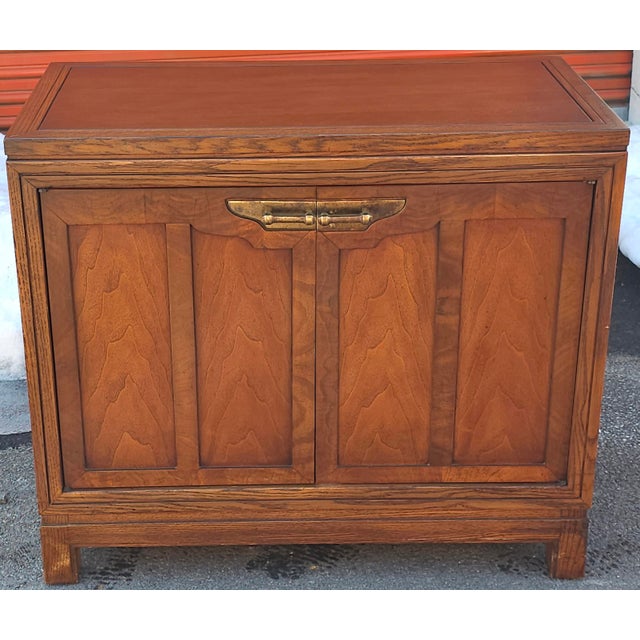 Mid-Century Modern Mid 20th Century Fancher Furniture Walnut and Oak Side Cabinet For Sale - Image 3 of 13