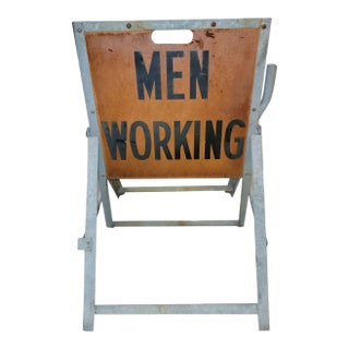 Vintage Metal Men Working Sign For Sale