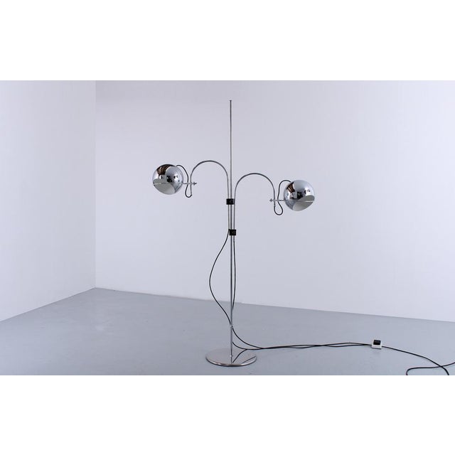 Adjustable Double Chrome Eyeball Globe Floor Lamp from Gepo, 1970s For Sale - Image 6 of 18