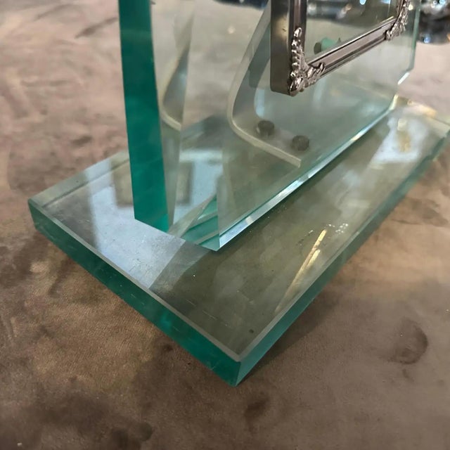 1950s Fontana Arte Style Mid-Century Modern Verde NIlo Glass Picture Frame For Sale - Image 9 of 11