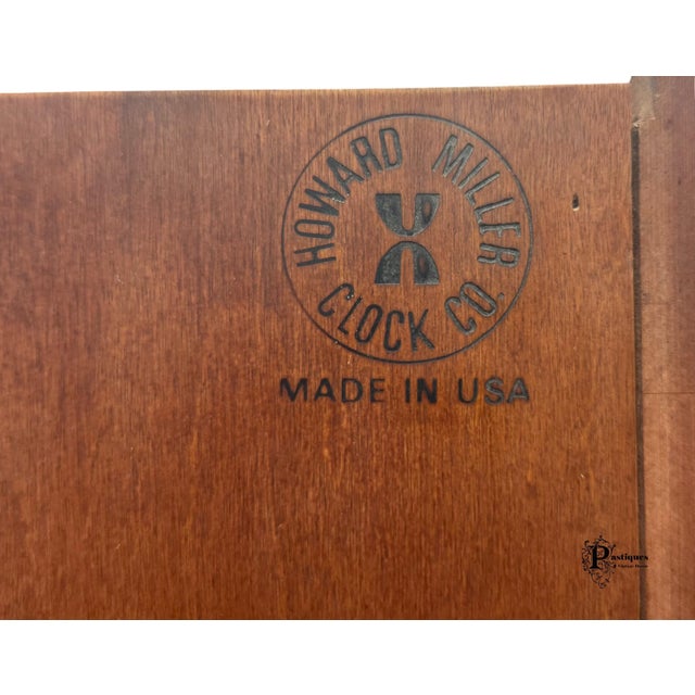 Vintage Howard Miller Traditional American Style Mahogany & Burl Wood Grandfather Clock For Sale - Image 10 of 11